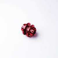 Custom Chrome Red Driving Ring 2L, Compatible with LEGO 6539