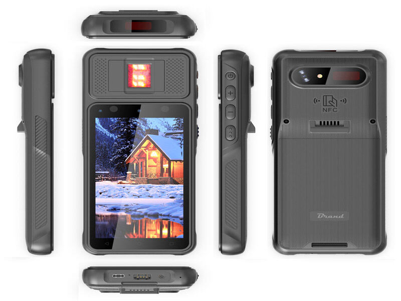 USD112.0 5-inch Cheapest Factory Android12.0 Octa-core PDA handhelds with NFC Fingerprint 2D barcode scanner  Rugged  PDA 