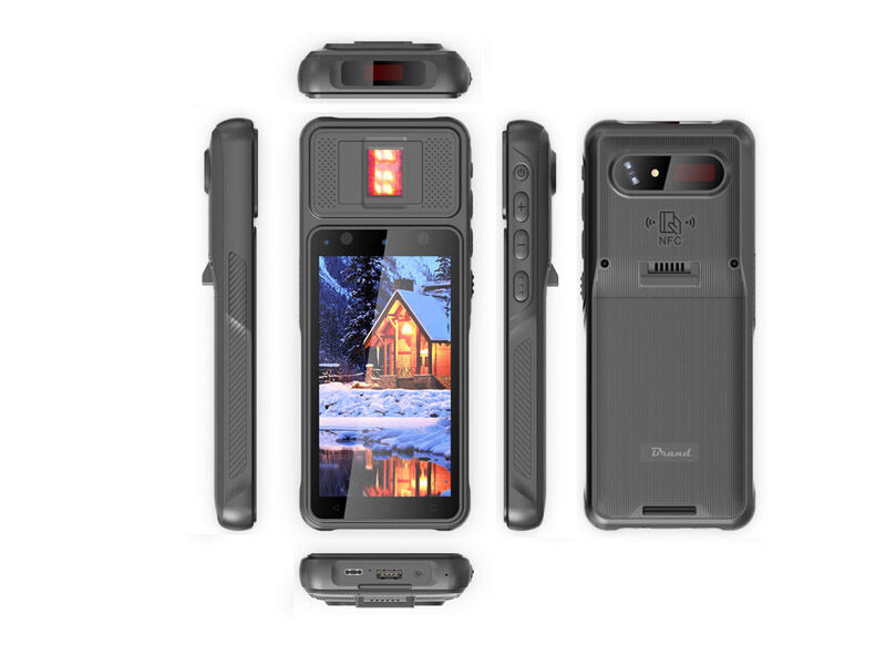 USD112.0-Cheapest Factory 5 Inch 8-Core Android12.0 Rugged Handhelds with DC Port 2*SIM /TF Card Slot Fingerprint/2D Barcode Scanner PDA